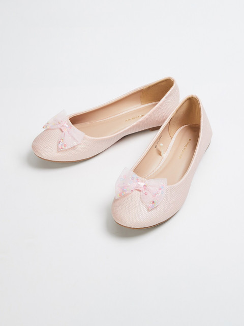 

Fame Forever by Lifestyle Girls Pink Textured PU Ballerinas