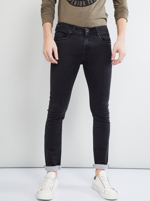 

max Men Black Slim Fit Mid-Rise Clean Look Jeans