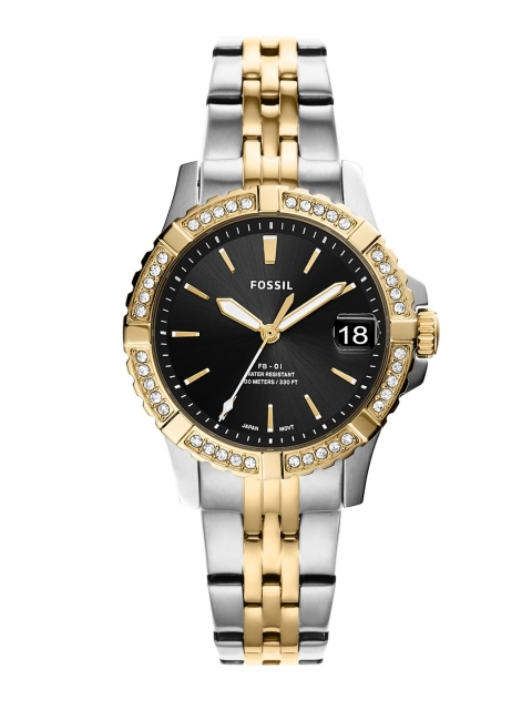 

Fossil Women Black & Gold-Toned Analogue Watch ES5001