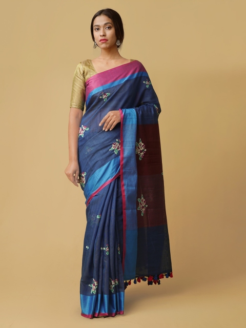 

Unnati Silks Blue Woven Design Saree