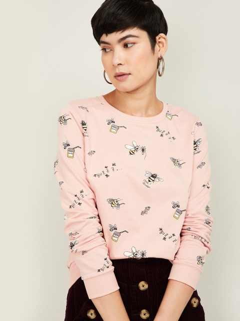 

Ginger by Lifestyle Women Pink Printed Sweatshirt