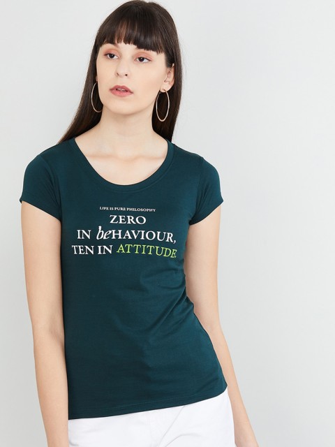 

max Women Green Printed Top