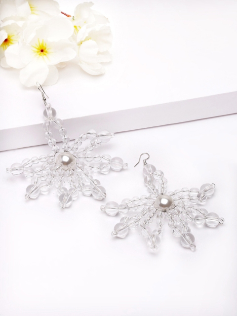 

AVANT-GARDE PARIS Rhodium-Plated Transparent Contemporary Drop Earrings