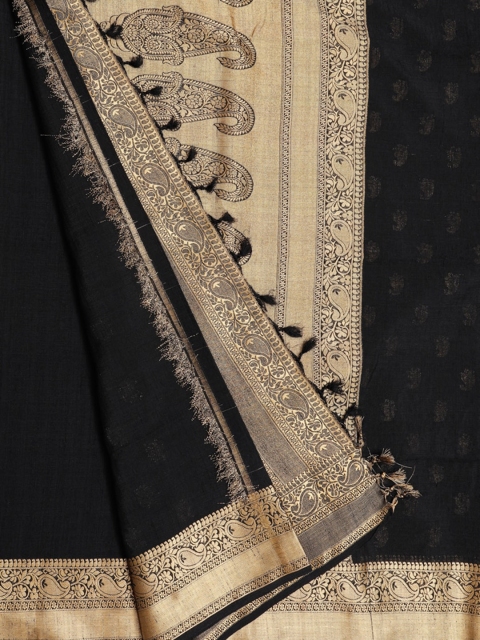 

Bangalore Silk Emporium Black Solid Saree