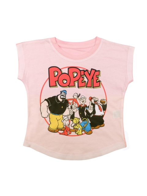 

Popeye Girls Pink Printed A-Line Top