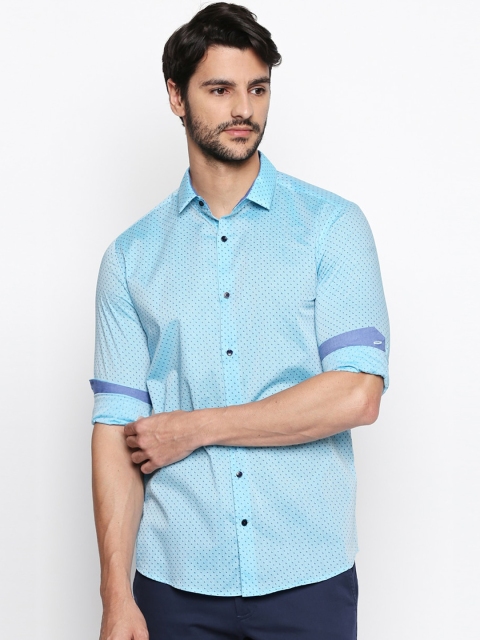 

RICHARD PARKER by Pantaloons Men Blue Regular Fit Printed Casual Shirt