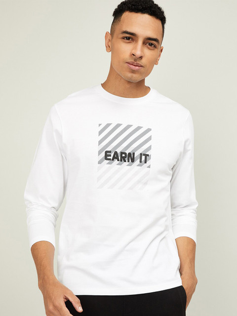 

Kappa Men White Printed Round Neck T-shirt