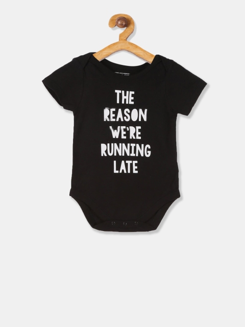 

The Childrens Place Boys Black Typography Printed Bodysuit
