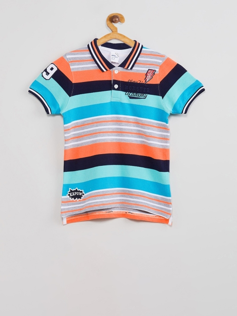 

max Boys Multicoloured Striped Polo Collar T-shirt, Multi
