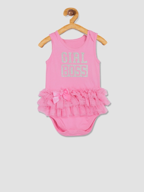

The Childrens Place Infant-Girls Pink & Grey Printed Bodysuit