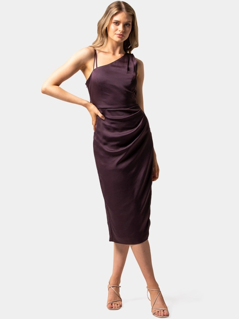

Forever New Women Purple Solid Sheath Dress