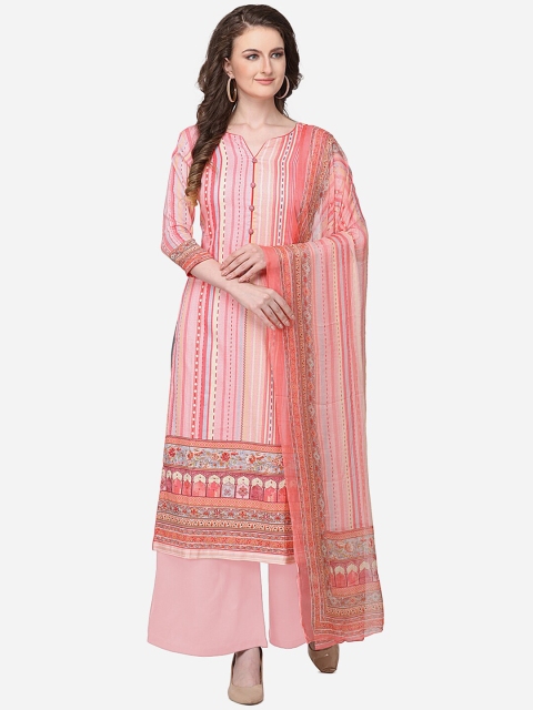 

Stylee LIFESTYLE Pink Silk Blend Unstitched Dress Material