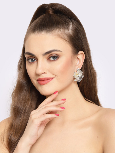 

AVANT-GARDE PARIS Gold-Plated & White Contemporary Studs