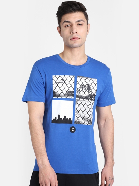 

hummel Men Blue Printed Round Neck T-shirt