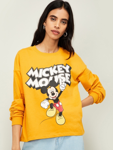 

Ginger by Lifestyle Women Yellow Printed Sweatshirt