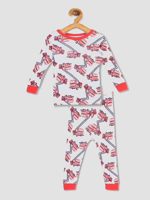 

GAP Baby Off-White & Red Fire Truck Sleep Set