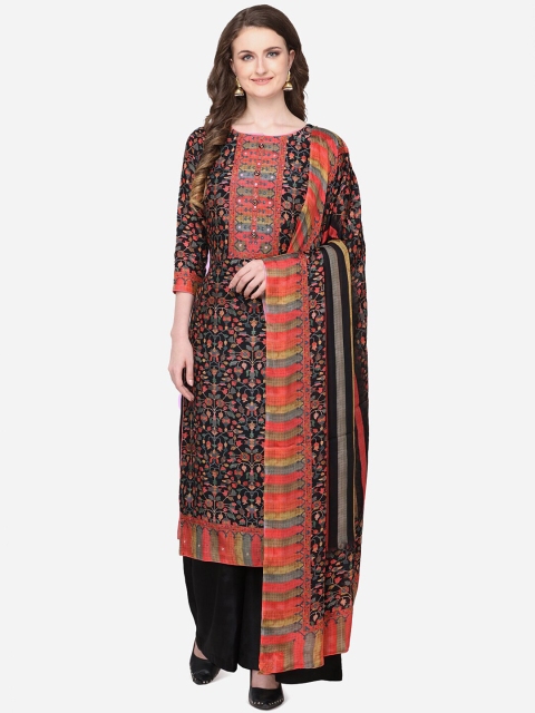 

Stylee LIFESTYLE Black Silk Blend Unstitched Dress Material