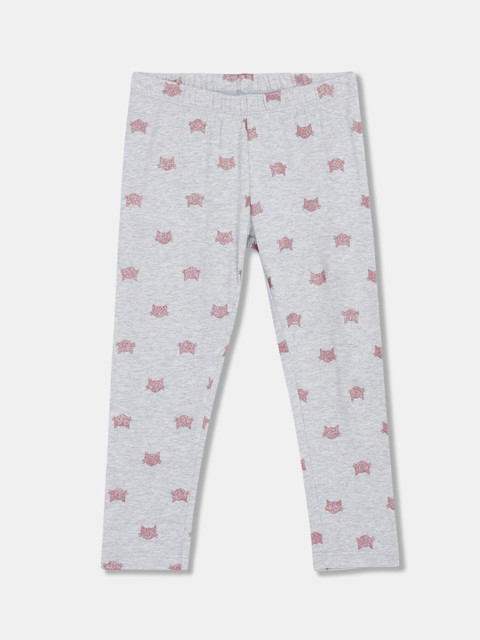 

The Childrens Place Girls Grey Printed Ankle-Length Leggings