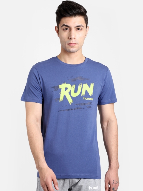 

hummel Men Blue Printed Round Neck T-shirt