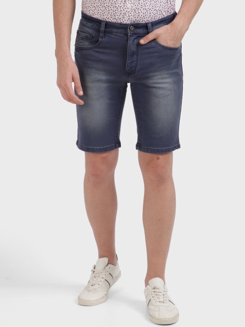 

Parx Men Blue Solid Regular Fit Regular Shorts