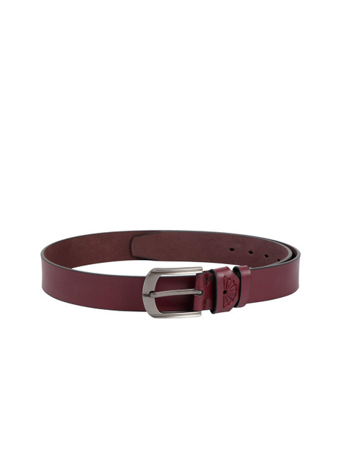 

ZEVORA Men Maroon Solid Belt
