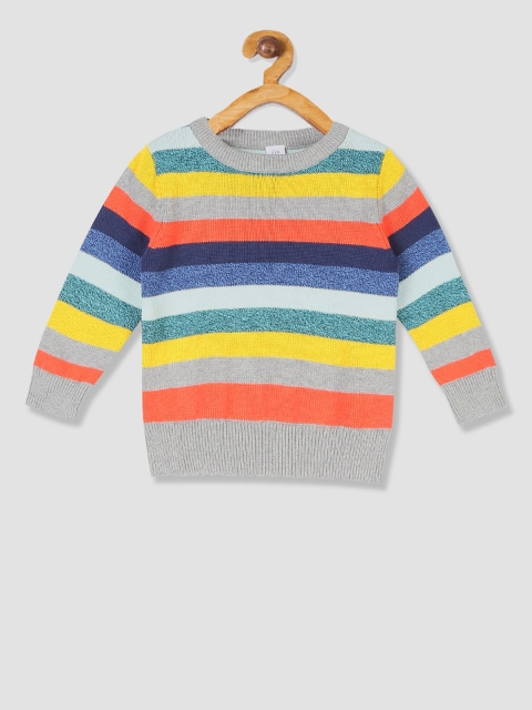 

GAP Toddler Boy Multicoloured Crew Neck Striped Sweater, Multi