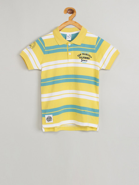 

max Boys Multicoloured Striped Polo Collar T-shirt, Multi
