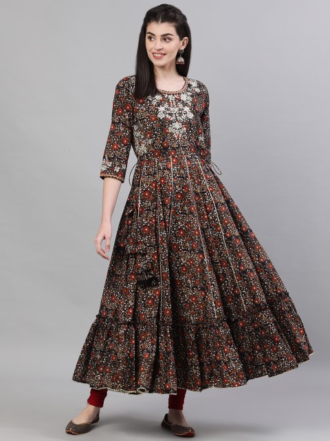 

Ishin Women Black Printed Anarkali Kurta