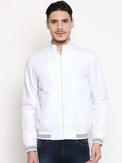 

Mufti Men White Solid Sporty Jacket