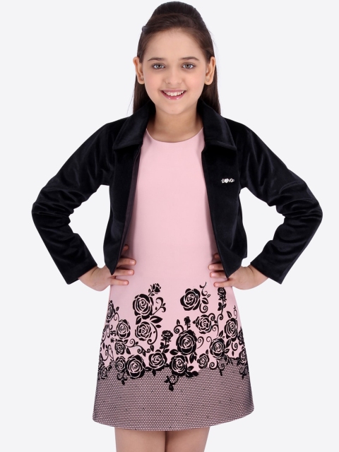 

CUTECUMBER Girls Pink Printed A-Line Dress