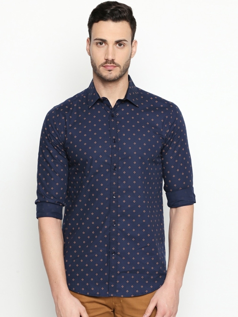 RICHARD PARKER by Pantaloons Men Blue Regular Fit Printed Casual Shirt