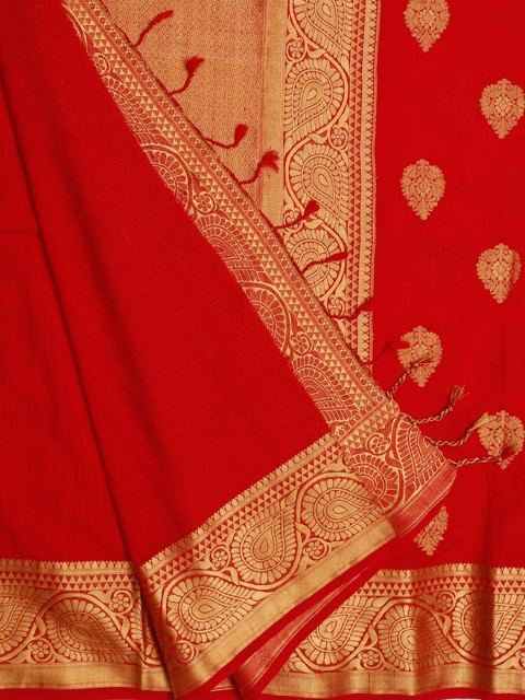 

Bangalore Silk Emporium Red Woven Design Saree