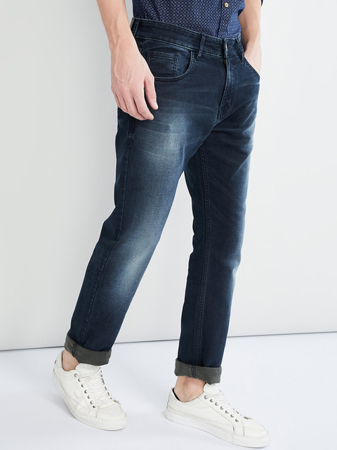 

max Men Blue Slim Fit Mid-Rise Clean Look Jeans