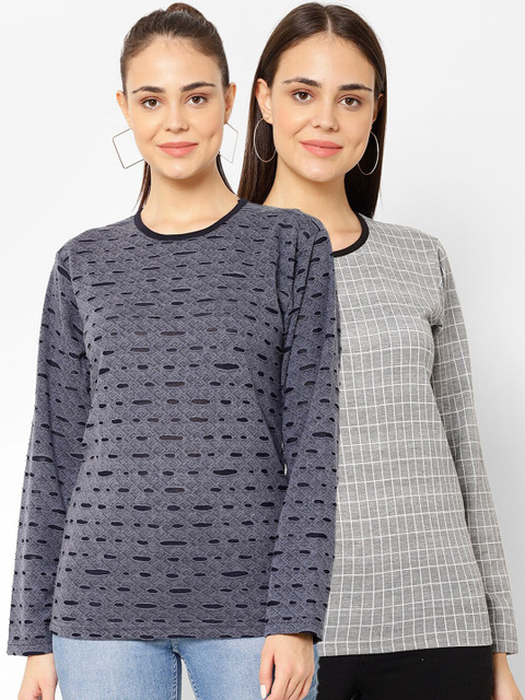 

VIMAL JONNEY Women Multicoloured Striped Hood T-shirt, Multi