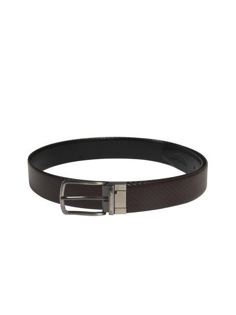 

CHRISTOPOLO Men Black & Brown Textured Belt