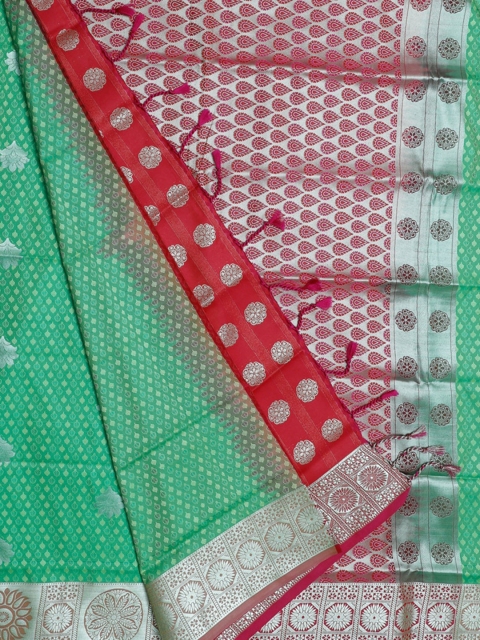

Bangalore Silk Emporium Green Woven Design Saree
