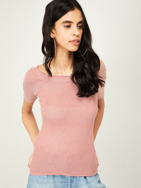 

Ginger by Lifestyle Women Red & White Striped Top