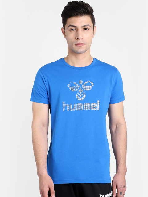 

hummel Men Blue Printed Round Neck T-shirt
