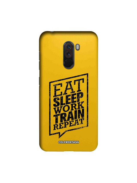 

CelfieDesign Unisex Yellow & Black Eat Sleep Sustainable Xiaomi Poco F1 Back Case