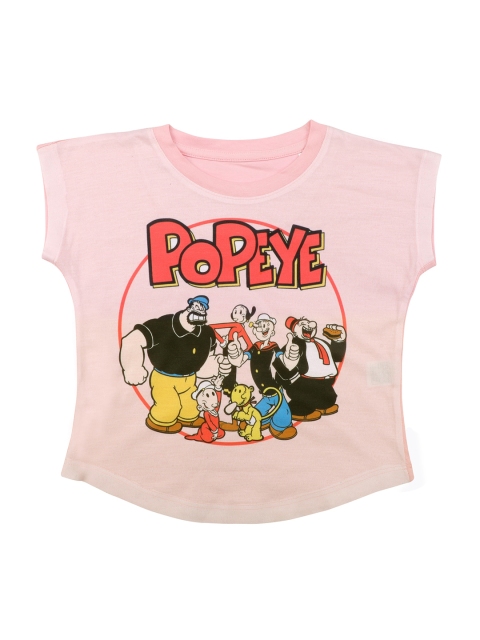

Popeye Girls Pink Printed Fitted Top