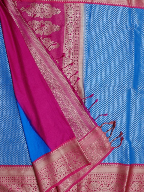 

Bangalore Silk Emporium Blue Woven Design Saree