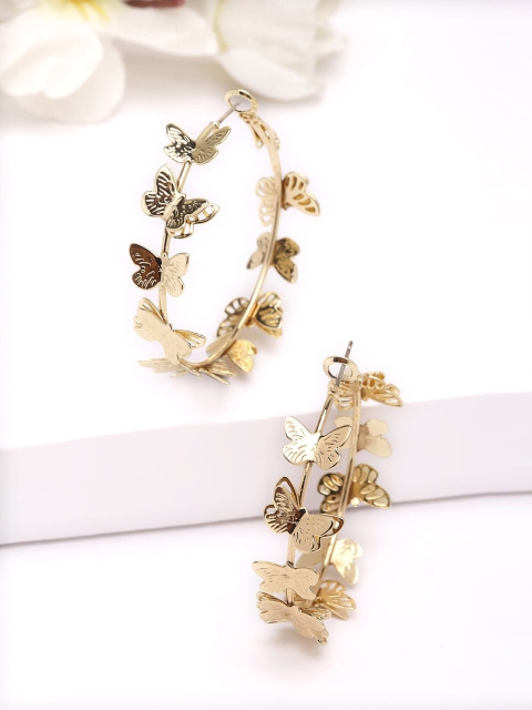 

AVANT-GARDE PARIS Gold Plated Antique Contemporary Hoop Earrings