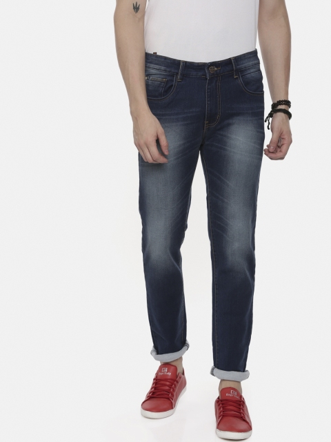 

CINOCCI Men Blue Slim Fit Mid-Rise Clean Look Jeans