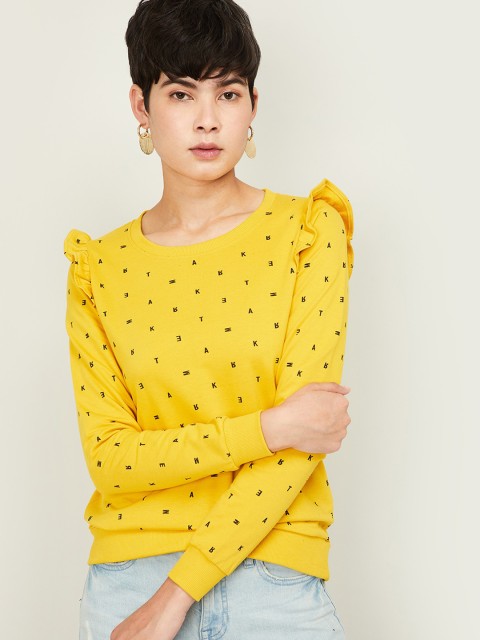 

Fame Forever by Lifestyle Women Yellow Printed Sweatshirt