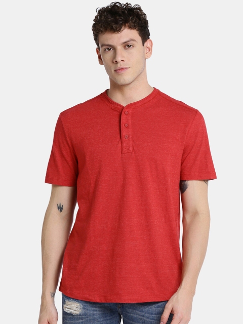 

GAP Men Red Band Collar Short Sleeve Henley