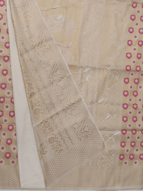 

Bangalore Silk Emporium Cream-Coloured Solid Saree