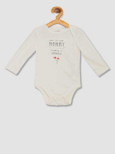 

GAP Infant Girls White Graphic Printed Bodysuit