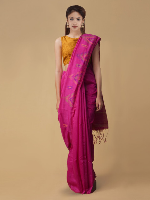 

Unnati Silks Pink Woven Design Saree