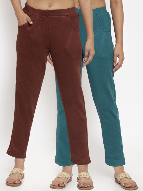 

TAG 7 Women Pack of 2 Wool Blend Ankle-Length Leggings Pants, Brown