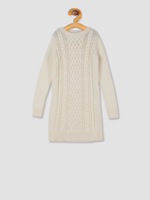

GAP Girls White Mix-cable Zip Sweater Dress